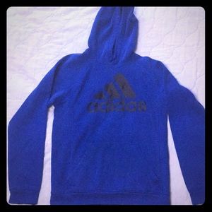 Adidas blue hoodie.